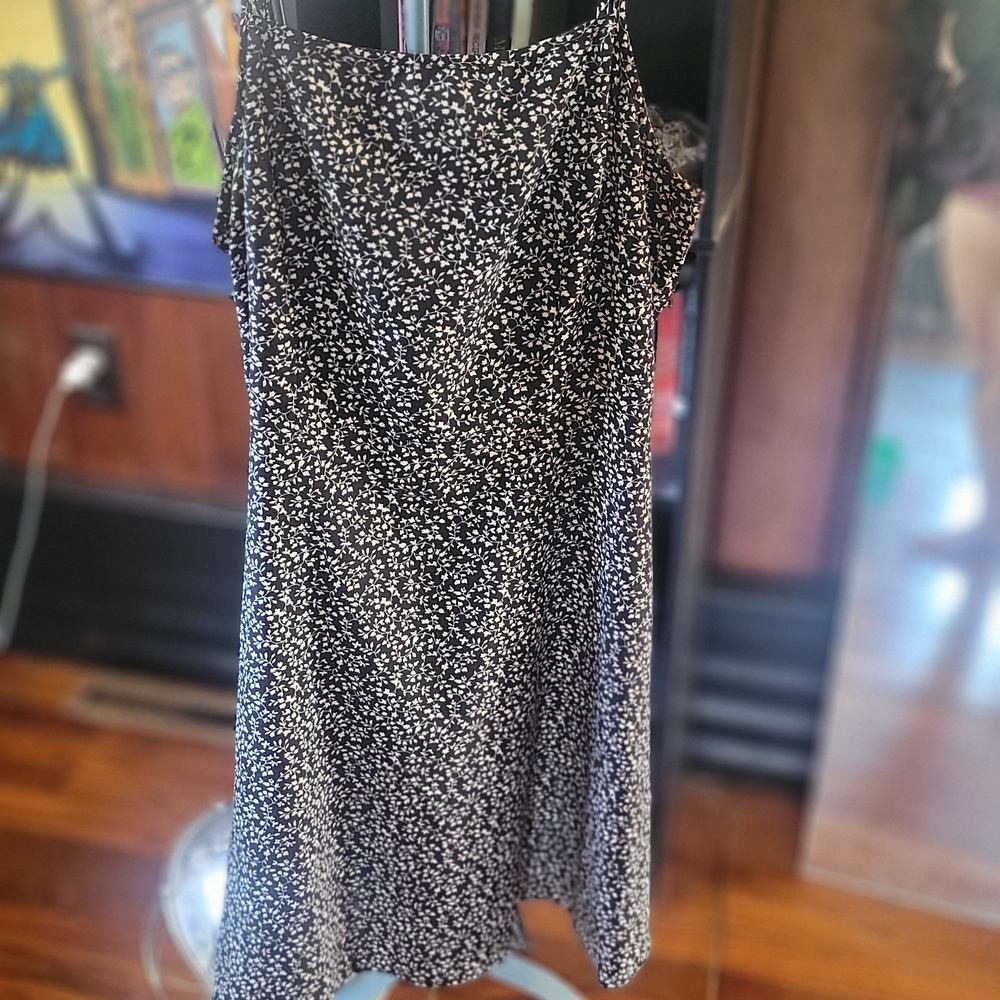 Elegant Black and White Floral Dress